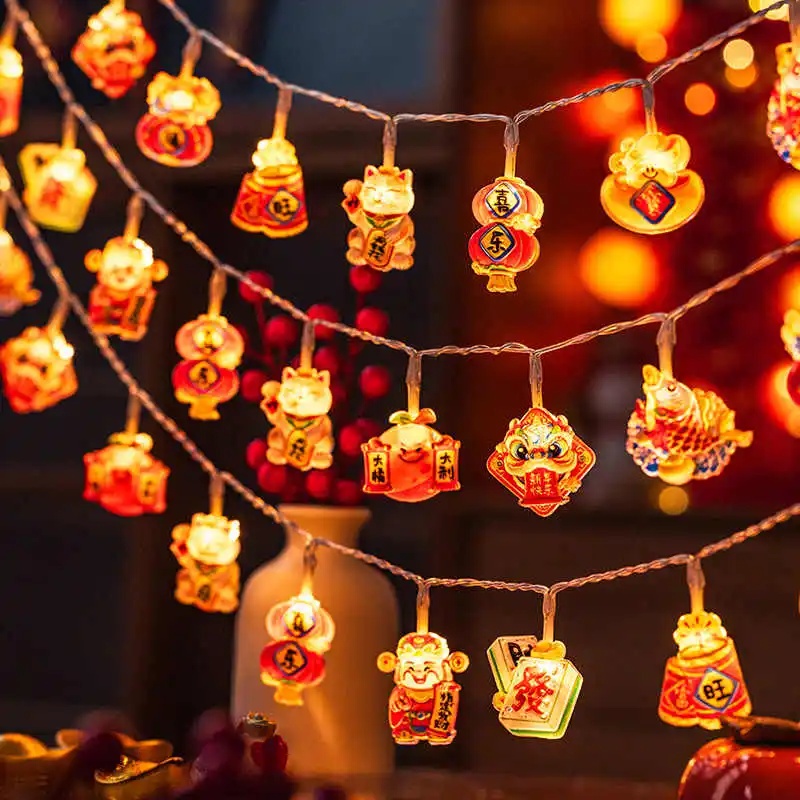 七彩福字燈串