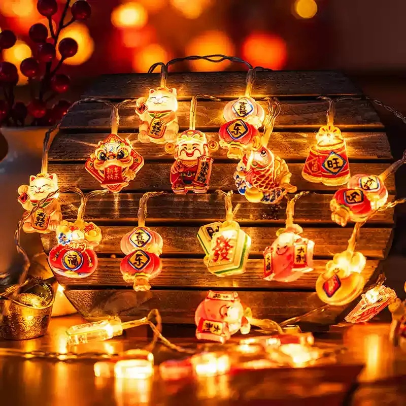 七彩福字燈串